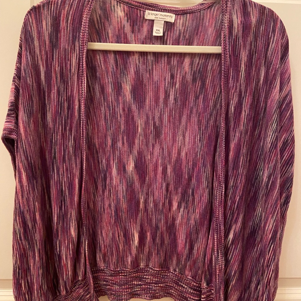 Liz Lange maternity cropped cardigan sweater Sz XXL